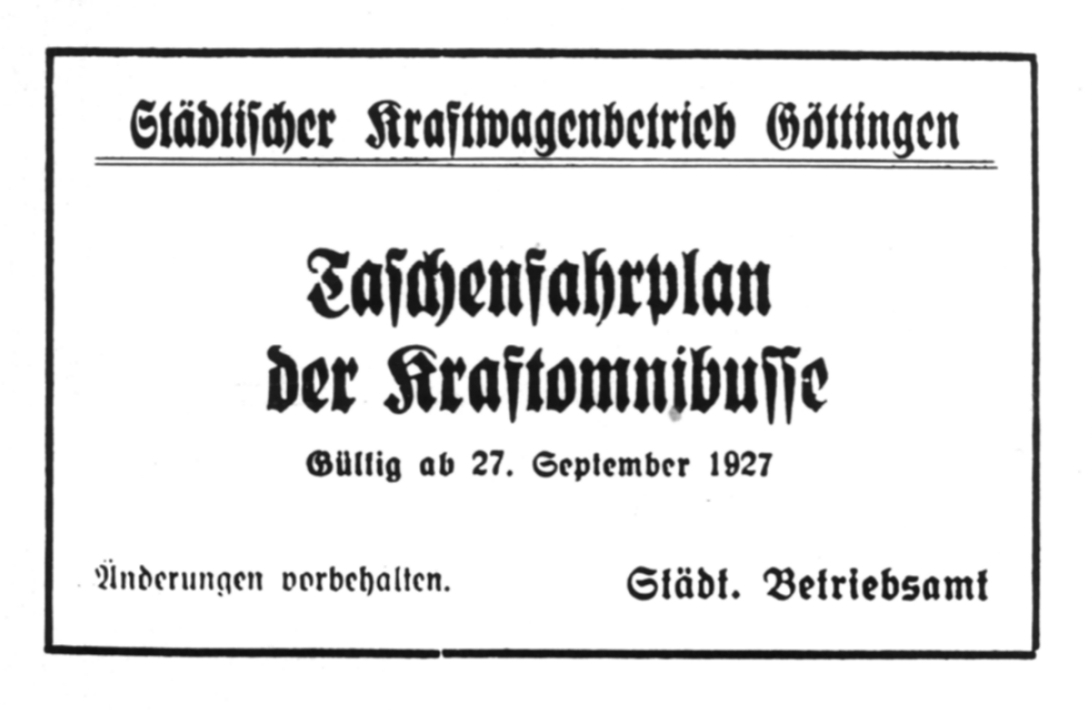 Fahrplan 1927